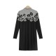 Comfy Print High Neck Long Sleeve Mini Dress